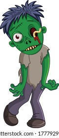 Zombie Kid Cartoon vector art and illustration