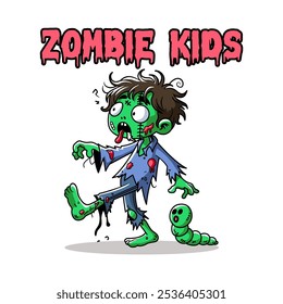 ZOMBIE KIDS Vector de dibujos animados retro dibujado a mano Vector de dibujos animados retro dibujado a mano