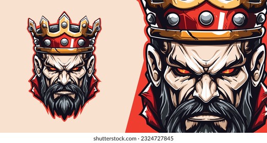 Zombie King Crown Logo: Unique Vector Graphic for Sports and E-Sport Teams