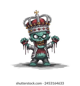Zombie King: Royal Logo Mascot for Sports and E-Sport Teams - Vector Illustration