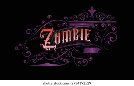 Diseño de estilo personalizado con letras ZOMBIE