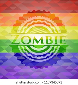 Zombie lgbt colors emblem 