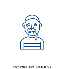 Zombie line icon concept. Zombie flat  vector symbol, sign, outline illustration.