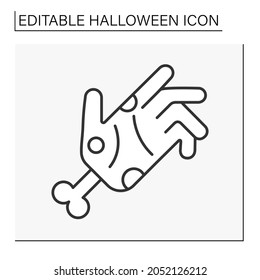  Zombie line icon. Mystic scary character. Halloween concept. Isolated vector illustration. Editable stroke