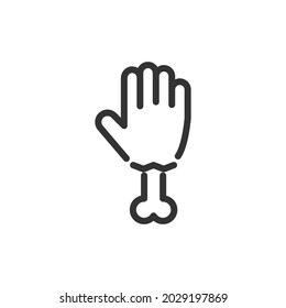 Zombie line icon, sign or symbol. Premium pictogram in trendy outline style. Zombie pixel perfect vector icon isolated on a white background. 