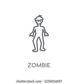 Zombie linear icon. Modern outline Zombie logo concept on white background from Fairy Tale collection. Suitable for use on web apps, mobile apps and print media.