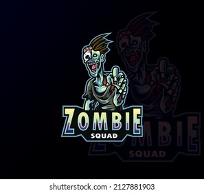 zombie logo mascot vector. zombie character logo for e-Sports team 