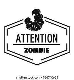 Zombie logo. Simple illustration of zombie vector logo for web