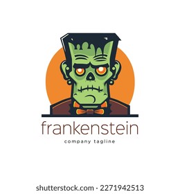 Zombie Logo Vorlage. Vektorgrafik auf weißem Hintergrund. Design-Element. Frankenstein-Maskottchen