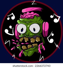 Ilustración del vector con logotipo zombie. todos los elementos se pueden editar