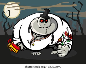 Zombie lover comes for a visit.