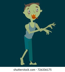zombie man halloween flat 