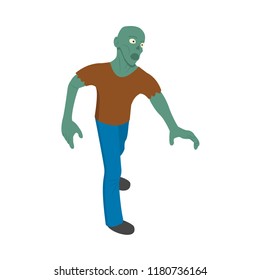 Zombie man icon. Isometric of zombie man vector icon for web design isolated on white background
