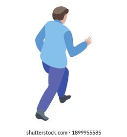 Zombie man running icon. Isometric of zombie man running vector icon for web design isolated on white background