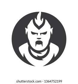 Zombie man Vector silhouette sign.