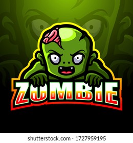 Zombie mascot esport logo design