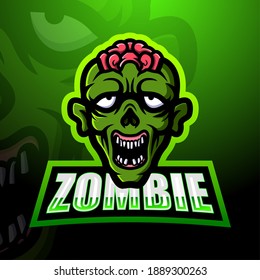 Zombie mascot esport logo design