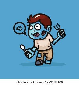 Zombie Mascot illustration design vector template