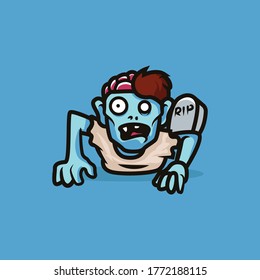 Zombie Mascot illustration design vector template