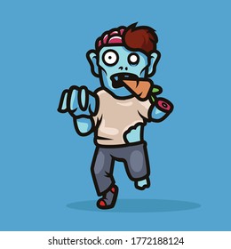 Zombie Mascot illustration design vector template