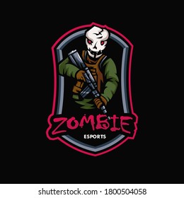 zombie mascot logo design vector with modern illustration concept style for badge, emblem and t shirt printing