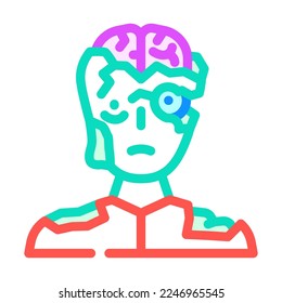 zombie monster color icon vector. zombie monster sign. isolated symbol illustration