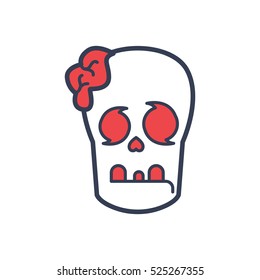 Zombie Monster Head Logo Design Template