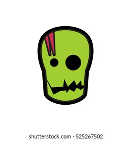 Zombie Monster Head Logo Design Template