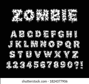 Zombie and Monster Letters Vector Illustration