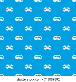 Zombie mouth pattern repeat seamless in blue color for any design. Vector geometric illustration