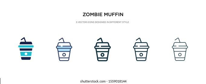 zombie muffin icon in different style vector illustration. two colored and black zombie muffin vector icons designed in filled, outline, line and stroke style can be used for web, mobile, ui