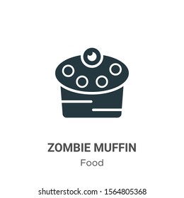 Zombie muffin vector icon on white background. Flat vector zombie muffin icon symbol sign from modern food collection for mobile concept and web apps design.
