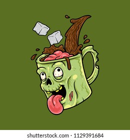 Zombie mug get pouring coffee