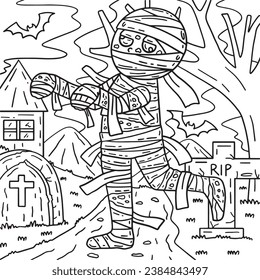 Zombie Mummy Coloring Pages for Kids