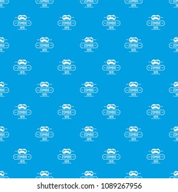 Zombie nightmare pattern vector seamless blue repeat for any use