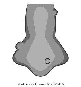 Zombie nose icon in monochrome style isolated on white background vector illustration