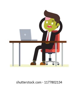 zombie office relax in office