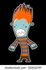 zombie on black background 