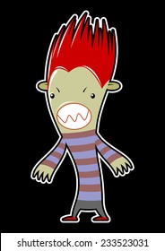 zombie on black background