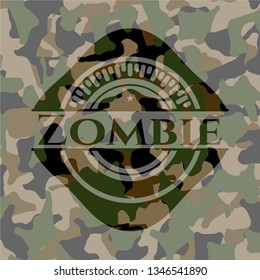 Zombie on camo pattern