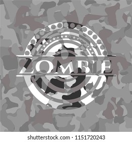 Zombie on grey camouflage pattern