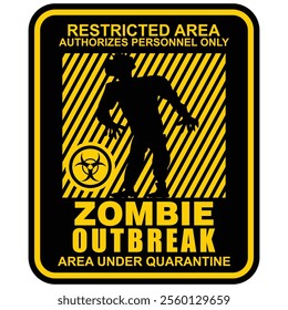 Zombie Outbreak, restricted area, sign vector