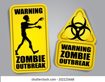 Zombie Outbreak Warning Stickers / Labels
