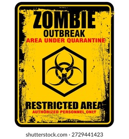 Brote de zombis, Área bajo cuarentena, Área restringida, Vector de signos
