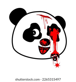 Zombie Panda Streetwear, Urban Design Black and White Colors Patch Commercial Use