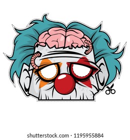 Zombie Paper Mask Vector Design Template
