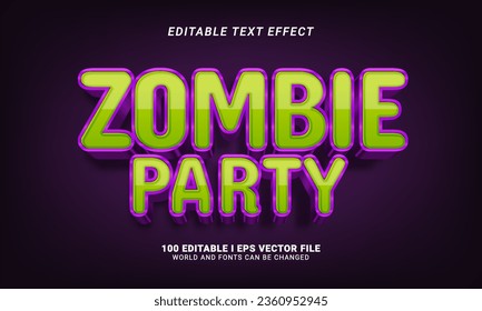 zombie party editable text effect