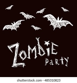 Zombie party invitation.  Vector.