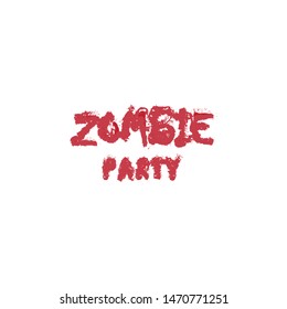Zombie Party Template Vector White Background