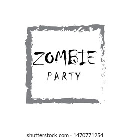 Zombie Party Template Vector White Background